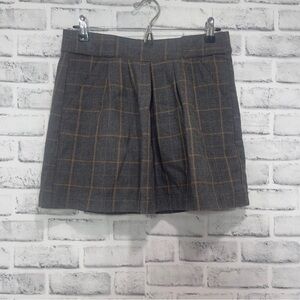 Fossil Pleated Lined Wool Blend Skirt with Pockets Extra Small
